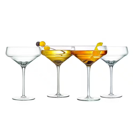 10 Oz. Crystal Martini Wine Glass Set (Set of 4)