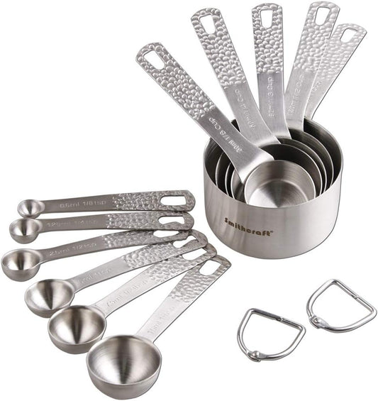 Stainless Steel Measuring Cups and Spoons Set - 5 Cups and 6 Spoons
