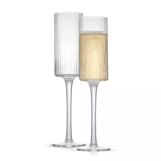 Elle Fluted Cylinder Champagne Glass - 6 Oz. - (Set of 2)