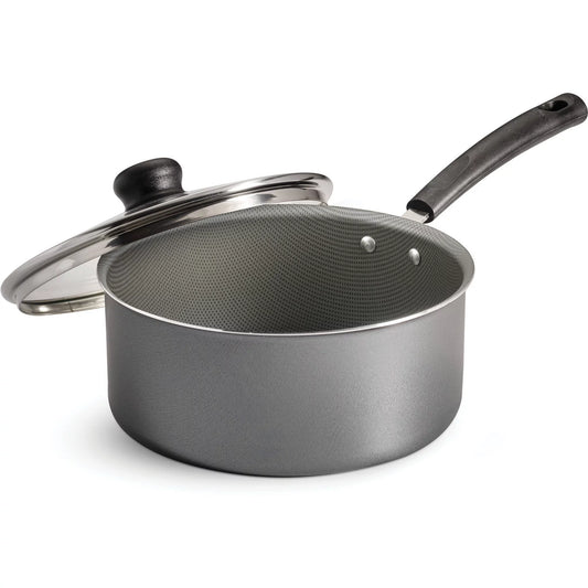 Primaware 3 Quart Non-Stick Steel Gray Covered Sauce Pan
